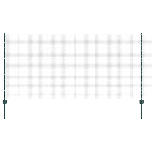 vidaXL Ogrodzenie z słupkiem Zielony 1,2 x 10 m Stal i PVC