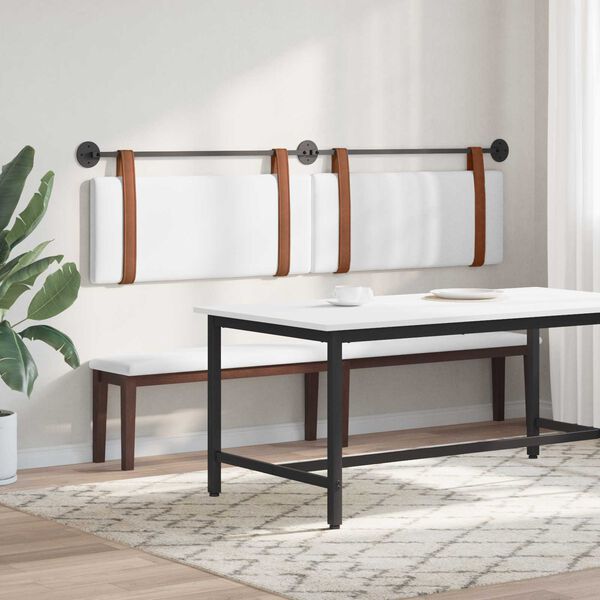 vidaXL Wisząca Głowa Gładki Biały 210 x 55 x 5 cm Antyczny PU