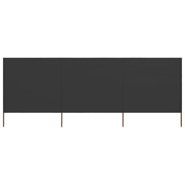 vidaXL Parawan 3-skrzydłowy z tkaniny, 400 x 120 cm, antracytowy