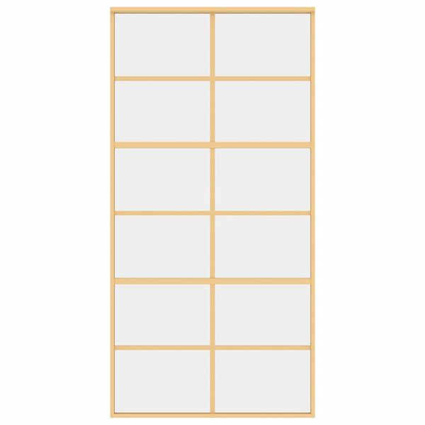 vidaXL Drzwi przesuwne, złote, 102,5x205 cm, przezroczyste szkło ESG