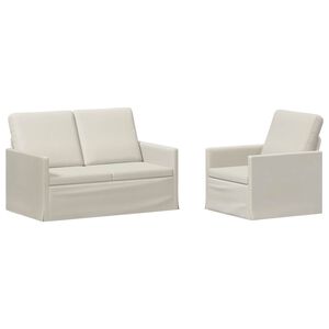 vidaXL Zestaw Sof 2 pcs kremowy Welur