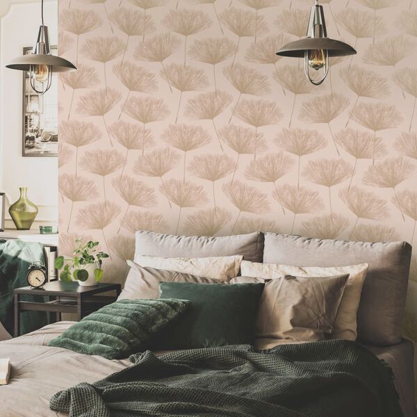DUTCH WALLCOVERINGS Tapeta Fleur, pudrowy r&oacute;ż