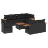 vidaXL Patio Sofa Set 9-osobowe Black