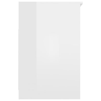 vidaXL Biurko, wysoki połysk, białe, 140x50x76 cm, płyta wiórowa