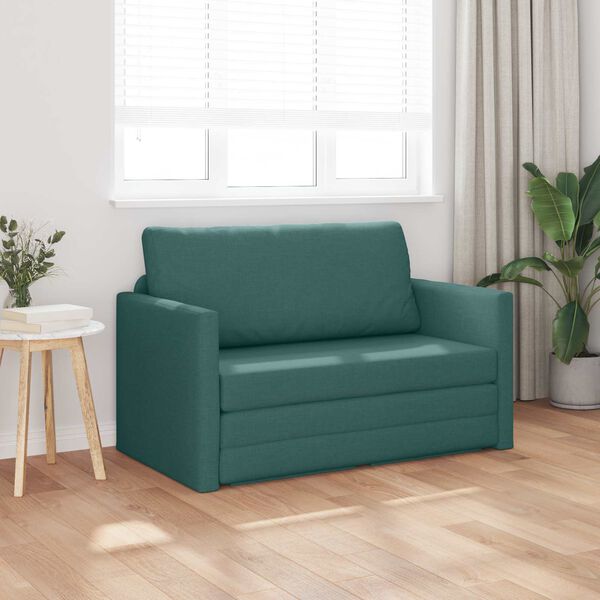 vidaXL Sofa Bed 110cm Ciemna zieleń tkanina