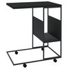 vidaXL Stolik boczny na kółkach, czarny, 55x36x63,5 cm