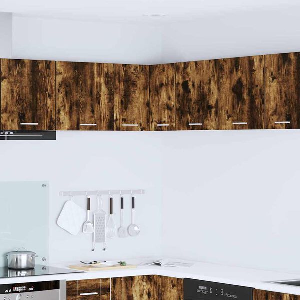 vidaXL Szafka wisząca Wędzony dąb i biały 57 x 57 x 40 cm