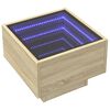 vidaXL Stolik nocny z LED Infinity, dąb sonoma, 40x40x30 cm