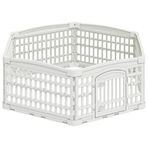 vidaXL 6-panelowy wybieg dla psa 122 x 106,5 x 40 cm Biały Składany