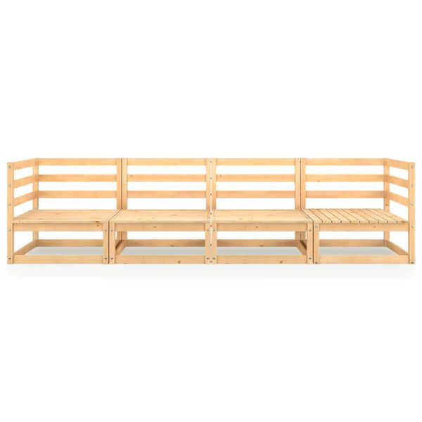vidaXL 4-osobowa sofa ogrodowa, lite drewno sosnowe