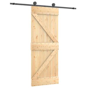 vidaXL Drzwi przesuwne Naturalny i czarny 70 x 210 cm