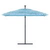 vidaXL Parasol ogrodowy na stalowym słupku, niebieski, 290x290x238 cm