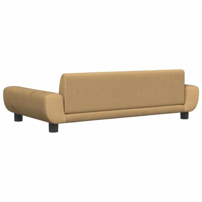 vidaXL Sofa dla dzieci, brązowa, 100x54x33 cm, aksamit