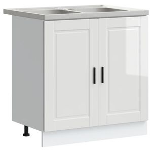 vidaXL Szafka pod zlew Porto 2 pcs Biały Materiał drewnopochodny