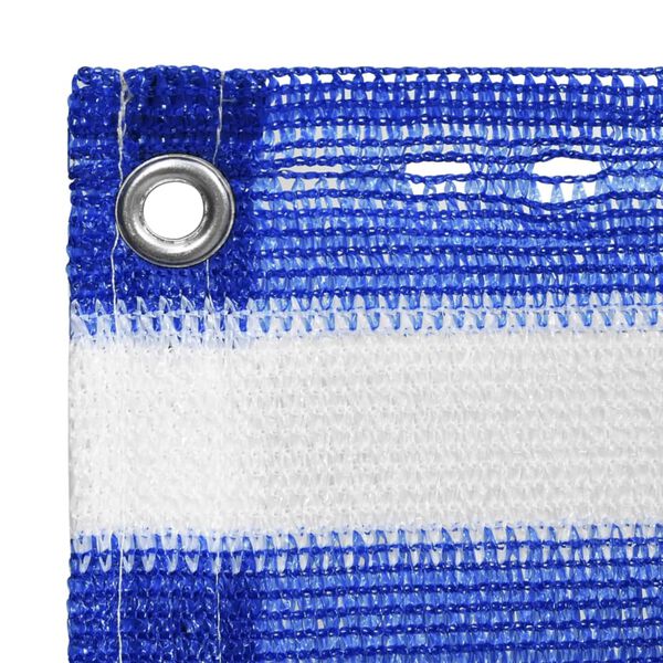 vidaXL Parawan balkonowy, niebiesko-biały, 75x300 cm, HDPE