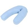 vidaXL Poduszka ciążowa w kształcie J, 54 x (36-43) cm, niebieska