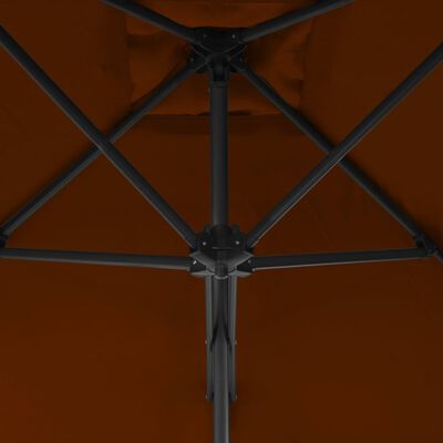 vidaXL Parasol ogrodowy na stalowym słupku, terakota, 250x250x230 cm