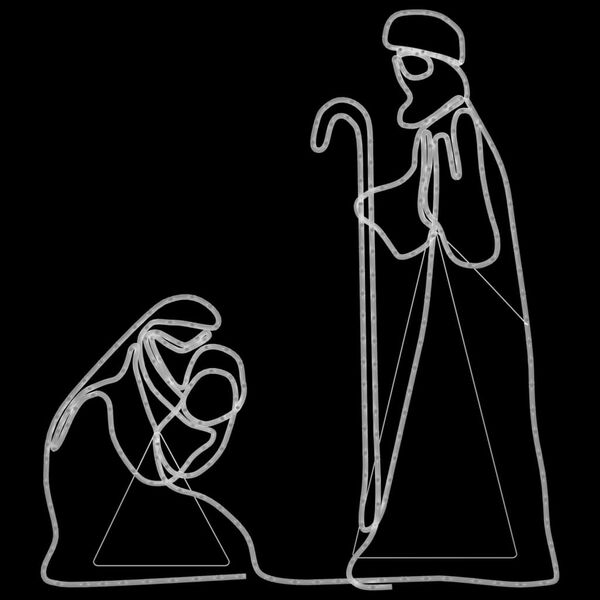 vidaXL Świąteczna dekoracja, Maryja i Józef, 264 LED, 40x55/38x100 cm