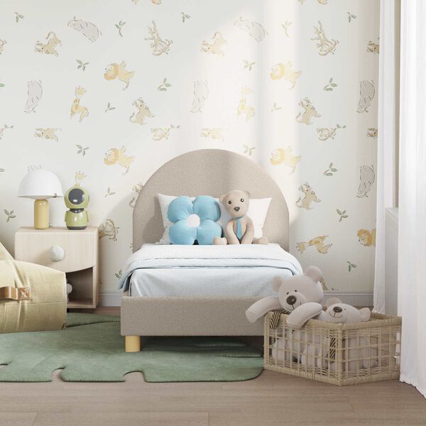 vidaXL Stelaż łóżka dla malucha z oparciem Jasnoszary 70 x 140 cm