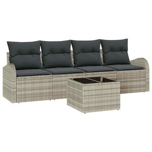 vidaXL Zestaw Sof na Ogr&oacute;d Jasnoszary 55 x 55 x 37 cm polirattan