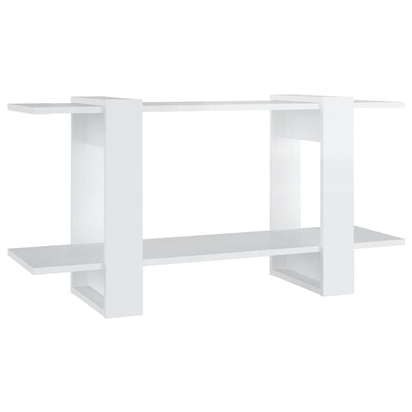vidaXL Regał na książki, wysoki połysk, biały, 100x30x51 cm