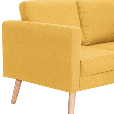 vidaXL Sofa 2-osobowa tapicerowana tkaniną, żółta