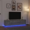 vidaXL Szafka RTV z oświetleniem LED Beton Szary 193,5x41x50 cm
