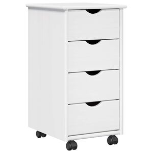 vidaXL Rolkowa szafka 34 x 39 x 65,5 cm Lite drewno sosnowe Biały