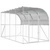 vidaXL Kurnik przy ścianie srebrny 600 x 150 x 215 cm Stal ocynkowana