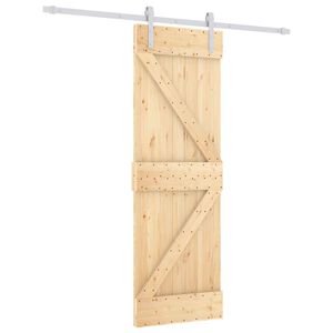 vidaXL Drzwi przesuwne 70 x 210 cm Lite Drewno Sosnowe (Nieobrobione)
