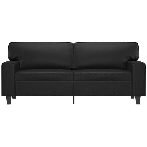 vidaXL 2-osobowa sofa, czarna, 140 cm, sztuczna sk&oacute;ra