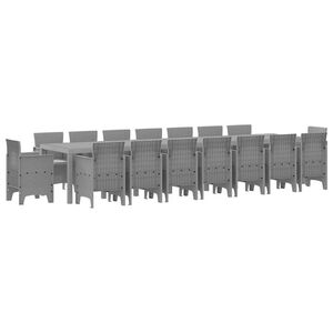 vidaXL Zestaw do jadalni ogrodowej z poduszkami 17 pcs Jasnoszary PP