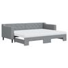 vidaXL Sofa rozsuwana z materacami, jasnoszara, 80x200 cm, tkanina