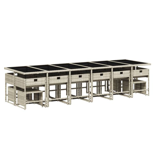 vidaXL 17-cz. zestaw mebli ogrodowych z poduszkami, jasnoszary