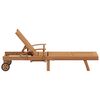 vidaXL Leżak z poduszką 1-osoba 2 pcs Brązowy Lite drewno teakowe