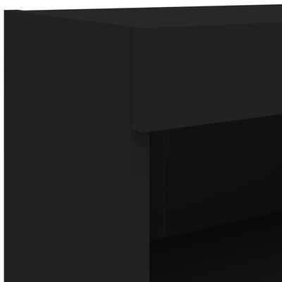 vidaXL 8-cz. zestaw ściennych szafek TV z oświetleniem LED, czarny