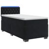 vidaXL Ł&oacute;żko Box Spring z materacem i LED Czarny 100 x 200 cm Welur