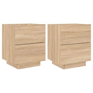 vidaXL Szafki nocne z LED, 2 szt., dąb sonoma, materiał drewnopochodny