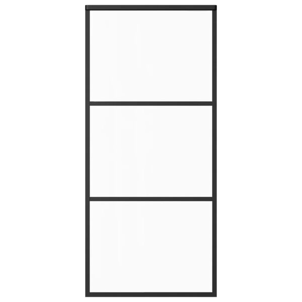 vidaXL Drzwi przesuwne z osprzętem, szkło ESG i aluminium, 90x205 cm