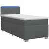vidaXL Ł&oacute;żko Box Spring z materacem i LED ciemnoszary Pojedynczy