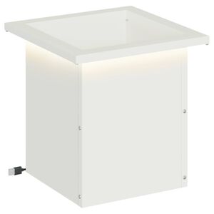 vidaXL Donica ogrodowa z oświetleniem LED Biały 30 x 30 x 30 cm Stal