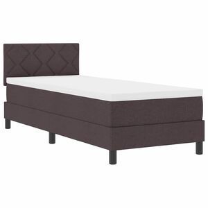 vidaXL Ł&oacute;żko sprężynowe z paskami LED Ciemny brąz 80 x 200 cm tkanina