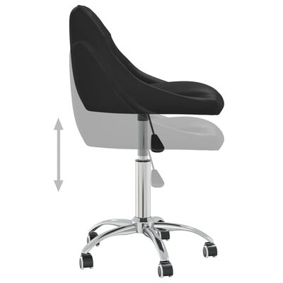 vidaXL Obrotowe krzesło stołowe, czarne, obite sztuczną skórą