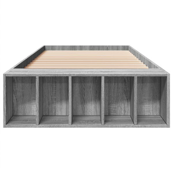 vidaXL Rama łóżka, szary dąb sonoma, 100x200cm materiał drewnopochodny