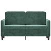 vidaXL Sofa 2-osobowa, ciemnozielona, 120 cm, tapicerowana aksamitem