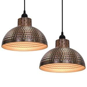 vidaXL Lampy sufitowe, 2 szt., p&oacute;łkuliste, kolor miedzi