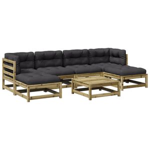 vidaXL 7-cz. zestaw wypoczynkowy do ogrodu, z poduszkami, impregnowany