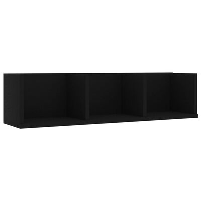 vidaXL Półka na płyty CD, czarna, 75x18x18 cm, materiał drewnopochodny