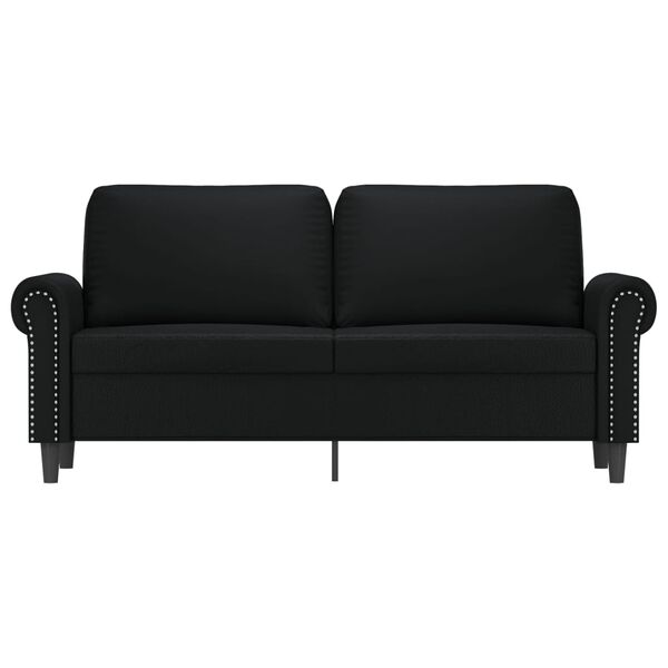 vidaXL 2-osobowa sofa, czarna, 140 cm, sztuczna sk&oacute;ra
