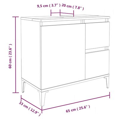 vidaXL 3-częściowy zestaw szafek łazienkowych, przydymiony dąb